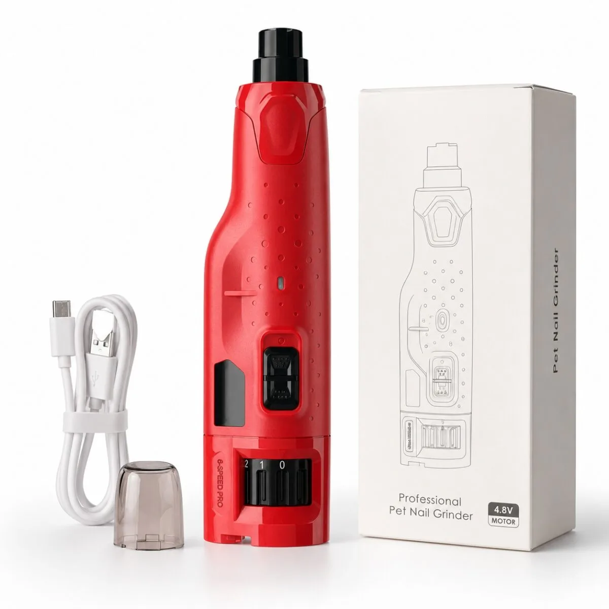 Аккумуляторный гриндер N65 для когтей собак и кошек с USB-кабелем