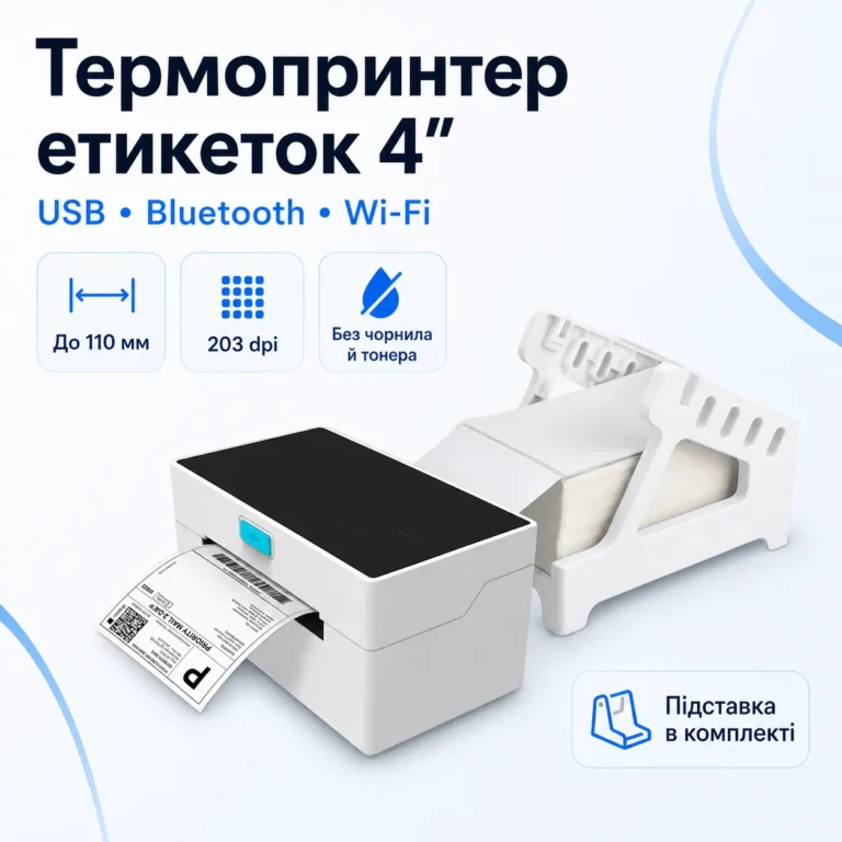 Термопринтер этикеток POS-9220 4 дюйма со стойкой