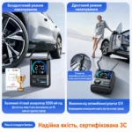 Портативный автомобильный компрессор CAFELE 180 PSI, 10500 мА·ч, 160 Вт, бесщеточный, 12 В, автостоп — изображение 6
