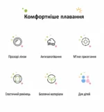 Детские очки для плавания с мягким уплотнителем и встроенными берушами — изображение 8