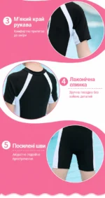 Детский спортивный купальник для девочки с шортами и коротким рукавом — изображение 9