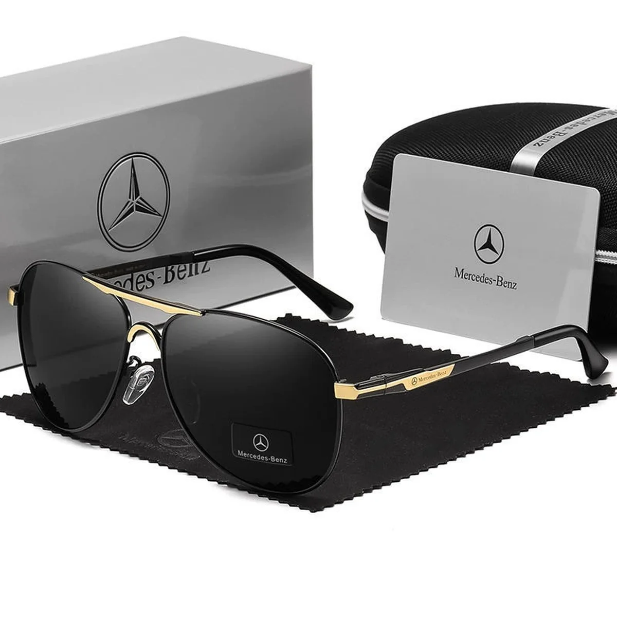 mercedes-polarized-sunglasses-01-main-black-gold Солнцезащитные поляризационные очки Mercedes-Benz мужские — изображение 1