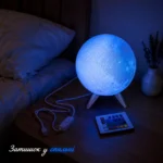 Настольная лампа Луна 3D RGB с пультом, 16 цветов, USB — изображение 7