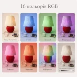 Настольная 3D-лампа RGB с пультом, 16 цветов, тёплые оттенки, USB, красно-белая — изображение 2