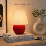 Настольная 3D-лампа RGB с пультом, 16 цветов, тёплые оттенки, USB, красно-белая — изображение 4