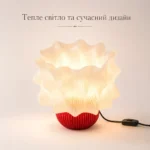 Настольная 3D-лампа с волнистым абажуром E27, LED 6 Вт 600 лм 4500K, красно-белая — изображение 4