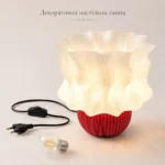 Настольная 3D-лампа с волнистым абажуром E27, LED 6 Вт 600 лм 4500K, красно-белая — изображение 10