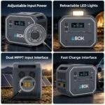 Зарядна станція ABOK Ark2800 2800Вт 2160Вт·год LiFePO4 ДБЖ, MPPT 1200Вт, Bluetooth — изображение 4