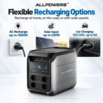 Портативная зарядная станция ALLPOWERS P1800 1800W 1024Wh LiFePO4, пик 3600W, Wi‑Fi/Bluetooth — изображение 5