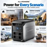 Портативная зарядная станция ALLPOWERS P1800 1800W 1024Wh LiFePO4, пик 3600W, Wi‑Fi/Bluetooth — изображение 10