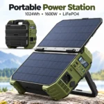 Портативная зарядная станция DS-S1600 1024Wh 1600W (пик 3200W) LiFePO4 со встроенными солнечными панелями 40W, EU 230V