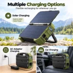 Портативная зарядная станция DS-S1600 1024Wh 1600W (пик 3200W) LiFePO4 со встроенными солнечными панелями 40W, EU 230V — изображение 2