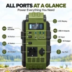 Портативная зарядная станция DS-S1600 1024Wh 1600W (пик 3200W) LiFePO4 со встроенными солнечными панелями 40W, EU 230V — изображение 3