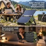 Портативная зарядная станция DS-S1600 1024Wh 1600W (пик 3200W) LiFePO4 со встроенными солнечными панелями 40W, EU 230V — изображение 5