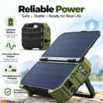 Портативная зарядная станция DS-S1600 1024Wh 1600W (пик 3200W) LiFePO4 со встроенными солнечными панелями 40W, EU 230V — изображение 8