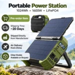Портативная зарядная станция DS-S1600 1024Wh 1600W (пик 3200W) LiFePO4 со встроенными солнечными панелями 40W, EU 230V — изображение 10