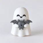 Набор 3D-фигурок «Милый призрак с серой летучей мышью» для Halloween — 3 или 5 шт.