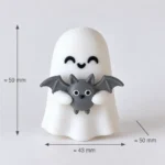 Набор 3D-фигурок «Милый призрак с серой летучей мышью» для Halloween — 3 или 5 шт. — фото 2