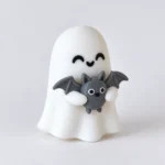 Набор 3D-фигурок «Милый призрак с серой летучей мышью» для Halloween — 3 или 5 шт. — фото 3