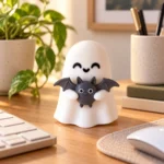 Набор 3D-фигурок «Милый призрак с серой летучей мышью» для Halloween — 3 или 5 шт. — фото 5
