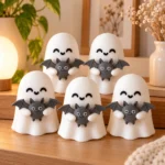 Набор 3D-фигурок «Милый призрак с серой летучей мышью» для Halloween — 3 или 5 шт. — фото 7