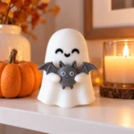 Набор 3D-фигурок «Милый призрак с серой летучей мышью» для Halloween — 3 или 5 шт. — фото 9
