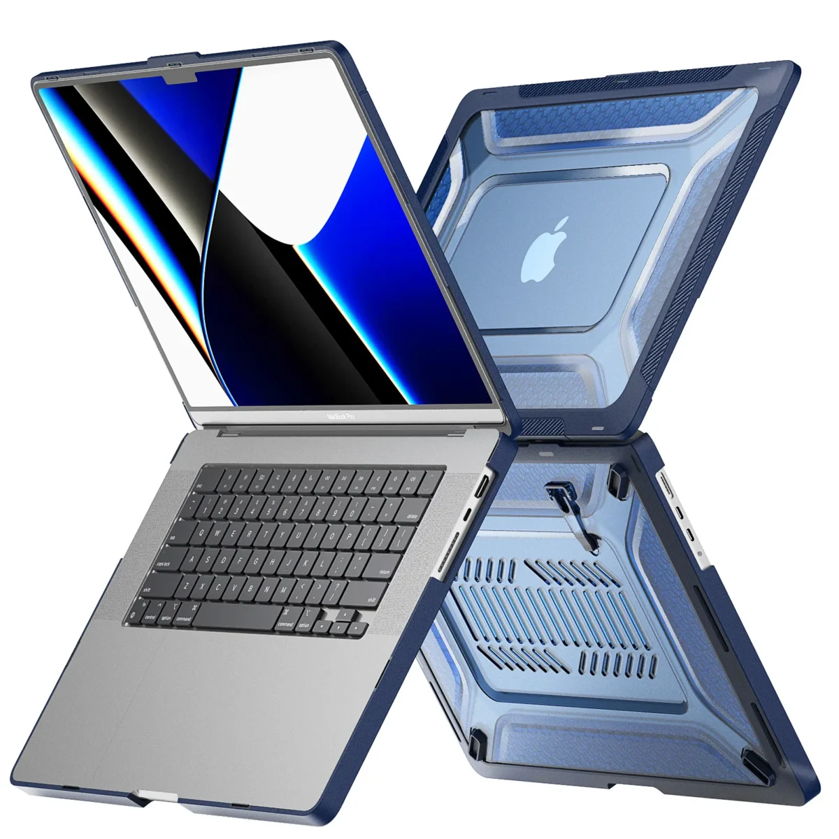 Противоударный чехол-накладка с подставкой для MacBook Pro 16″ A2141/A2485/A2780, PC+TPU — изображение 8