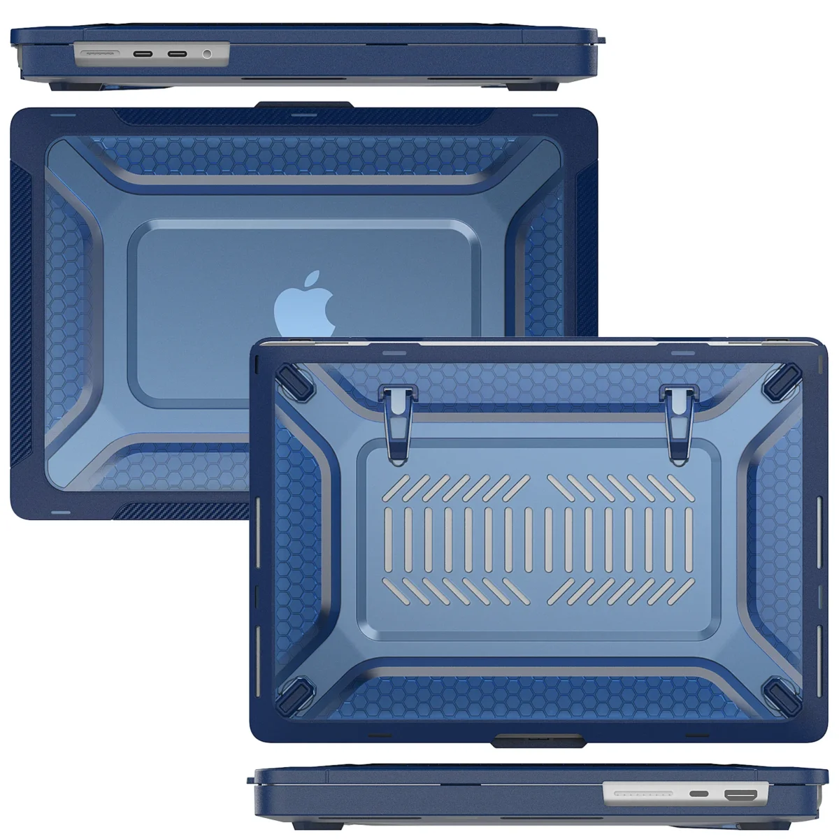 Противоударный чехол-накладка с подставкой для MacBook Pro 16″ A2141/A2485/A2780, PC+TPU — изображение 10