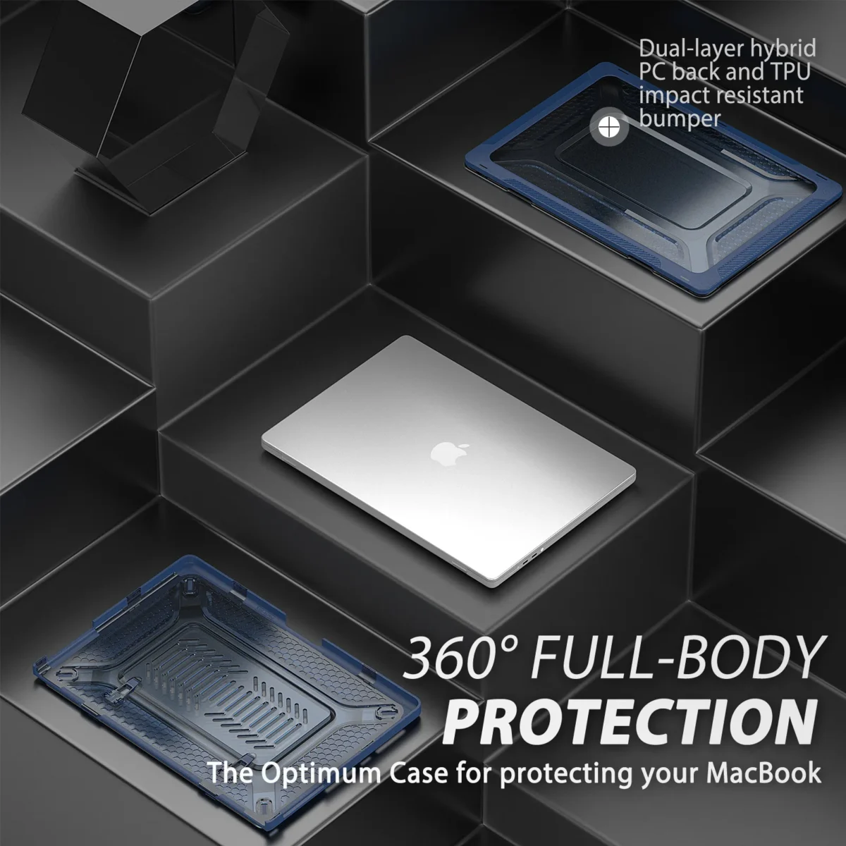 Противоударный чехол-накладка с подставкой для MacBook Pro 16″ A2141/A2485/A2780, PC+TPU — изображение 13