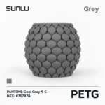 Филамент SUNLU PETG Grey 1.75 мм 1 кг, серый пластик без катушки (refill) для 3D-принтера