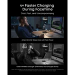 Беспроводная зарядка Anker Prime A25X7 3-в-1 Qi2 25W с экраном и охлаждением TEC — Anker with 360° horizontal rotation and 32° adjustable tilt