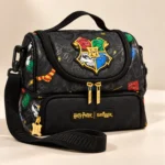 Детская термосумка для ланча Smiggle Hogwarts, 2 отделения, черная с плечевым ремнем — фото 5