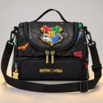 Детская термосумка для ланча Smiggle Hogwarts, 2 отделения, черная с плечевым ремнем — фото 8