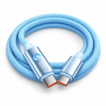 Кабель USB-C на USB-C 100 Вт, 1 м, с автоотключением и цветовой индикацией — blue-coil