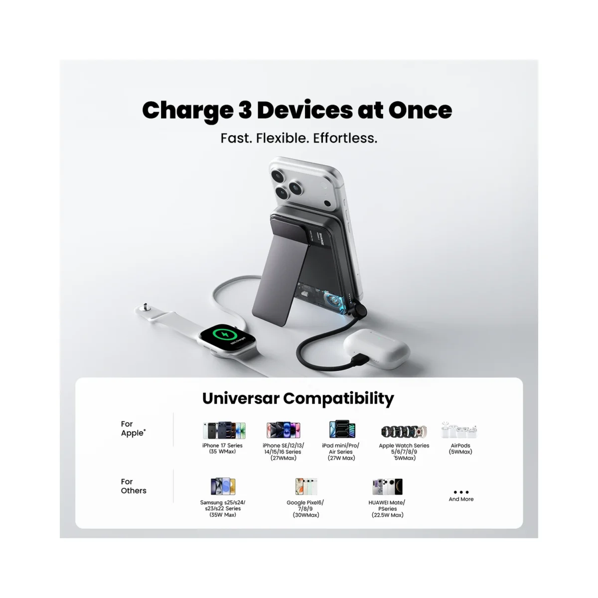 Магнитный Power Bank SHARGE ICEMAG 3 M3 10000 мАч, Qi2 25W, USB-C 35W, активное охлаждение — фото 8