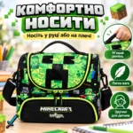 Детская термосумка для ланча Minecraft Smiggle 24,5×18×15,5 см, 2 отделения, плечевой ремень