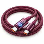 Кабель USB-C на USB-C 100 Вт, 1 м, с автоотключением и цветовой индикацией — rose-coil