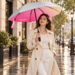 Magic Electric Umbrella 104-115 см | Автоматический зонт с электроприводом UPF50+/pink — Пример использования