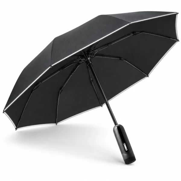 Magic Electric Umbrella 108 см | Автоматический зонт с электроприводом UPF50+ Чёрный люкс 115 — Общий вид