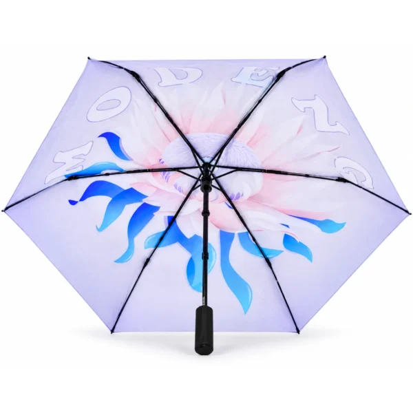Magic Electric Umbrella 108 см | Автоматический зонт с электроприводом UPF50+ Фиолетовый цветочный 104 — Общий вид