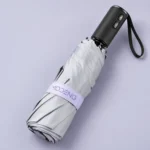 Magic Electric Umbrella 108 см | Автоматический зонт с электроприводом UPF50+ Фиолетовый цветочный 104 — Сложенный зонт