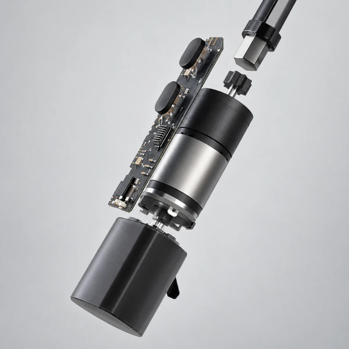 Magic Electric Umbrella 108 см | Автоматический зонт с электроприводом UPF50+ Фиолетовый цветочный 104 — Схематическое изображение внутреннего привода