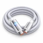 Кабель USB-C на USB-C 100 Вт, 1 м, с автоотключением и цветовой индикацией — white-coil
