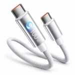 Кабель USB-C на USB-C 100 Вт, 1 м, с автоотключением и цветовой индикацией — white-main
